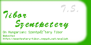 tibor szentpetery business card